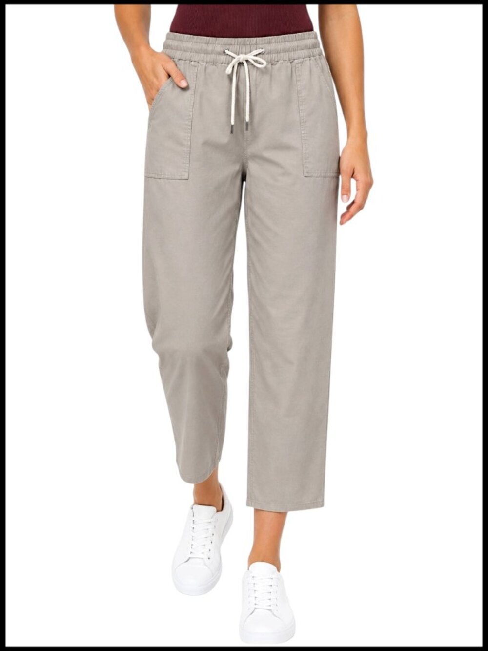 Vuori Vintage Ripstop Crop Pants Suede Tan Khaki Organic Cotton L